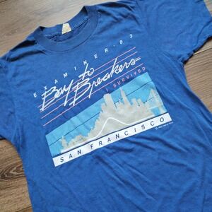 Vtg 1983 Bay to Breakers San Francisco T-Shirt Screen Stars Single Stitch Blue M